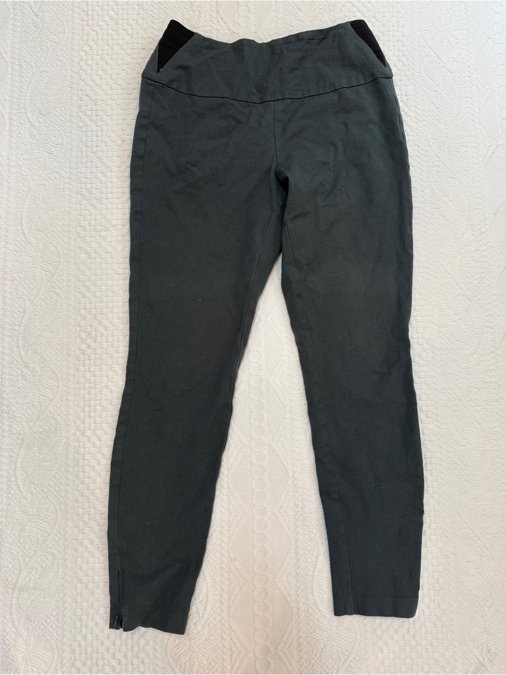 SPANX Women’s Stretch Skinny Leggings Gray Zipper Ankles Women’s Size Large L